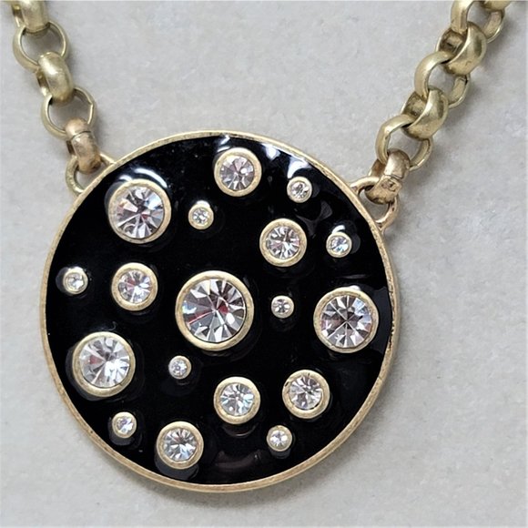 Enameled Rhinestone Necklace by Kiam Family Gold - Picture 6 of 10